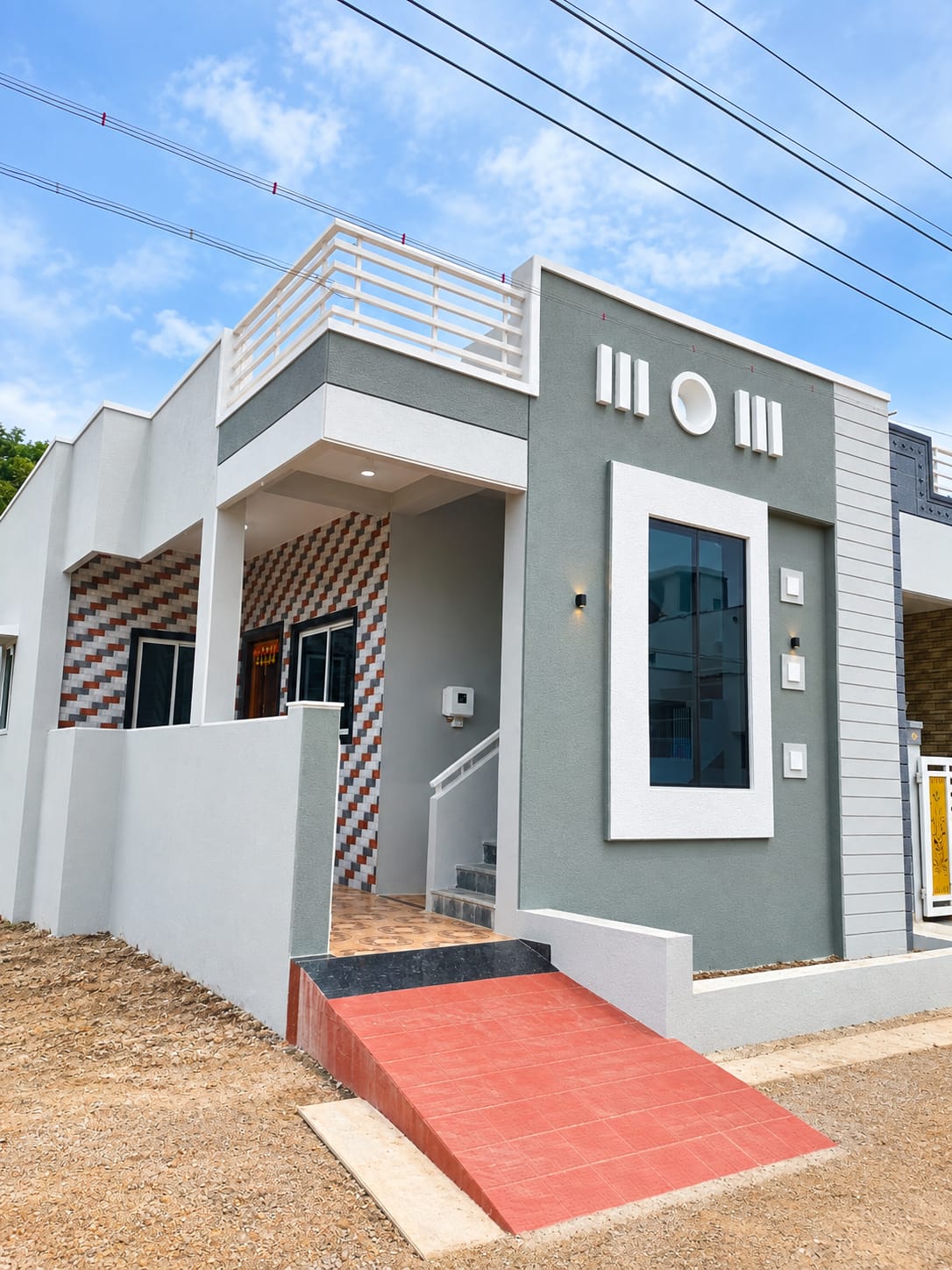 Elegant brick house with garden Karnataka